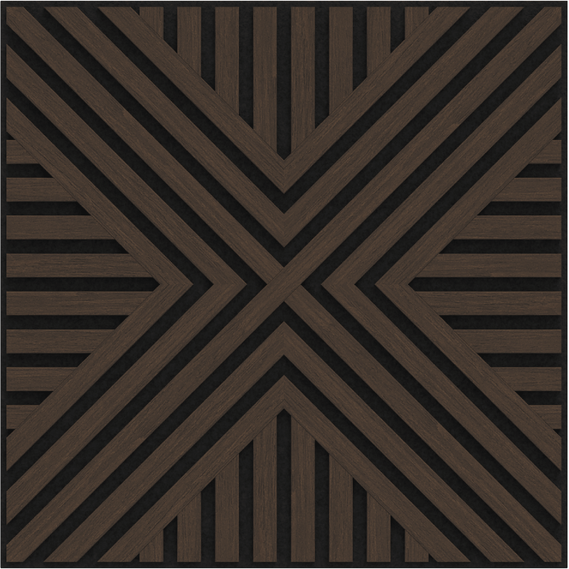 Mexen Linea 06 panel ścienny akustyczny 60 x 60 cm (4szt.), filc 9 mm, fornir techniczny, Dąb Mocca - S110-60607-06-045