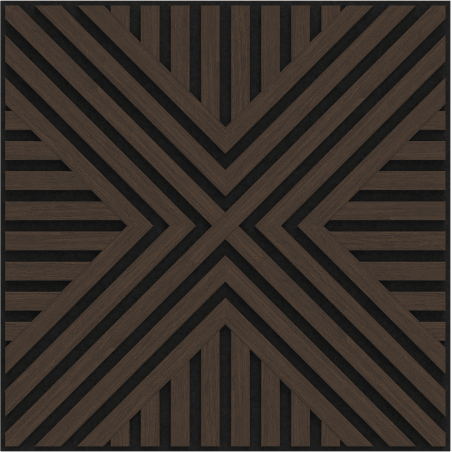 Mexen Linea 06 akustična stenska plošča 60 x 60 cm (4 kosi), 9 mm filc, tehnični furnir, Hrast Mocca - S110-60607-06-045