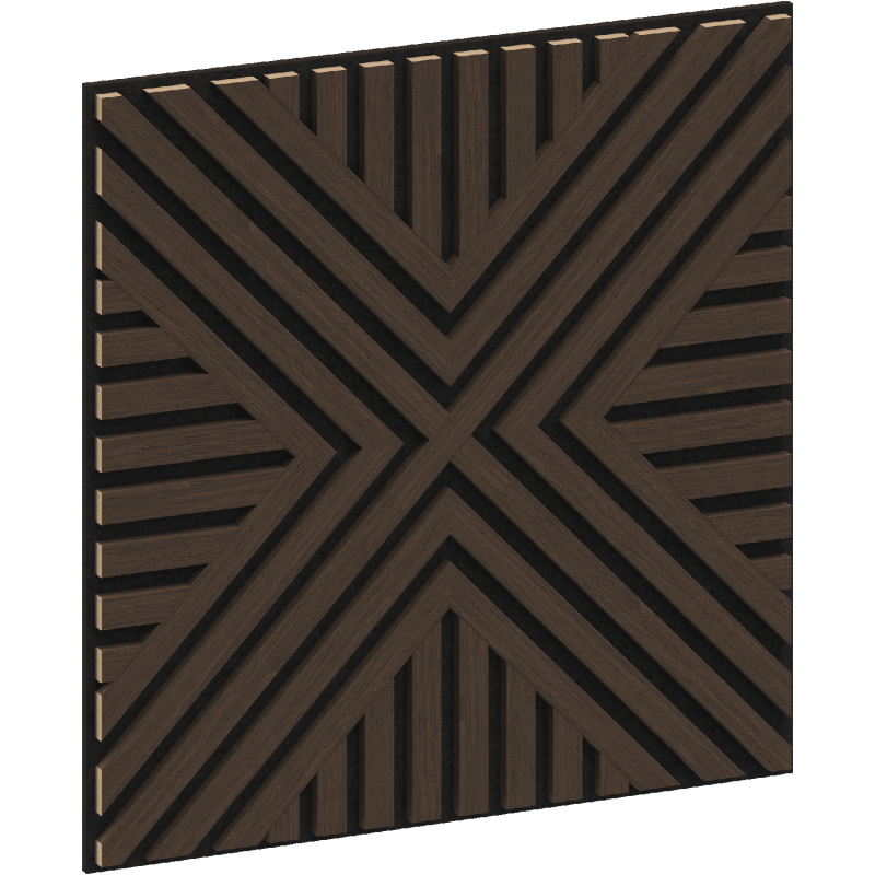 Mexen Linea 06 panel ścienny akustyczny 60 x 60 cm (4szt.), filc 9 mm, fornir techniczny, Dąb Mocca - S110-60607-06-045