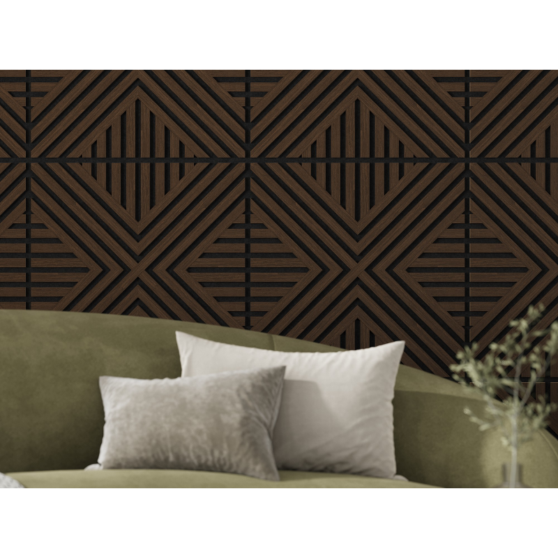 Mexen Linea 06 panel ścienny akustyczny 60 x 60 cm (4szt.), filc 9 mm, fornir techniczny, Dąb Mocca - S110-60607-06-045