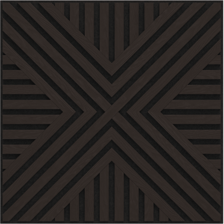 Mexen Linea 06 Akustische Wandplatte 60 x 60 cm (4 Stk.), Filz 9 mm, Technisches Furnier, Schwarze Eiche - S110-60607-06-046