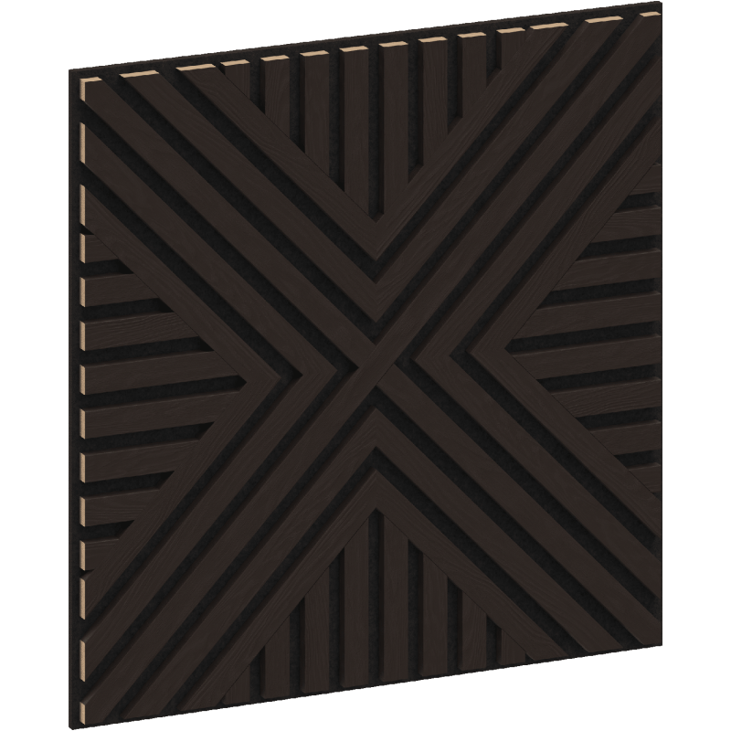 Mexen Linea 06 panel ścienny akustyczny 60 x 60 cm (4szt.), filc 9 mm, fornir techniczny, Czarny Dąb - S110-60607-06-046