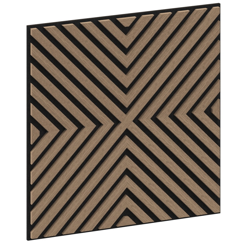 Mexen Linea 01 panel de pared acústico 60 x 60 cm (4 uds.), fieltro de 9 mm, chapa técnica, Nogal Claro - S110-60607-01-047