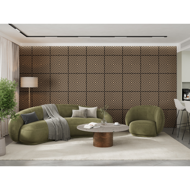 Mexen Linea 01 panel ścienny akustyczny 60 x 60 cm (4szt.), filc 9 mm, fornir techniczny, Jasny Orzech - S110-60607-01-047