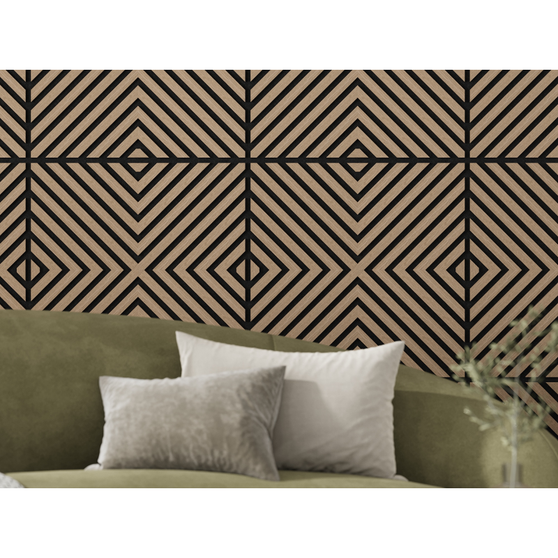 Mexen Linea 01 panel ścienny akustyczny 60 x 60 cm (4szt.), filc 9 mm, fornir techniczny, Jasny Orzech - S110-60607-01-047