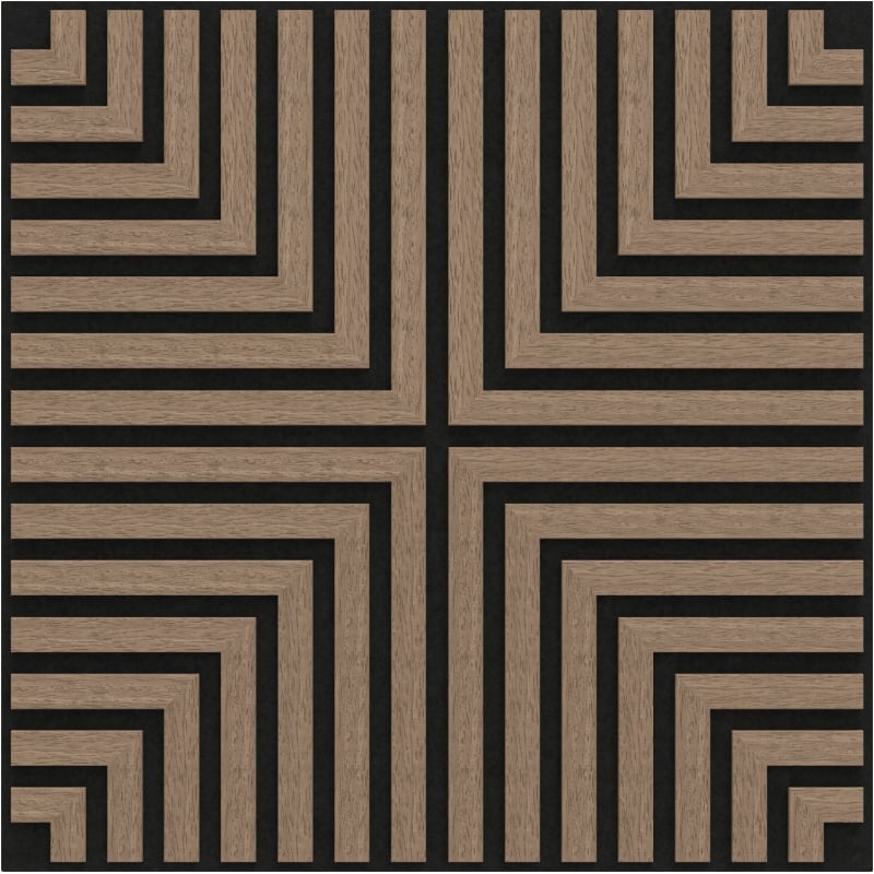 Mexen Linea 02 akustična stenska plošča 60 x 60 cm (4 kosi), filc 9 mm, tehnični furnir, svetli oreh - S110-60607-02-047