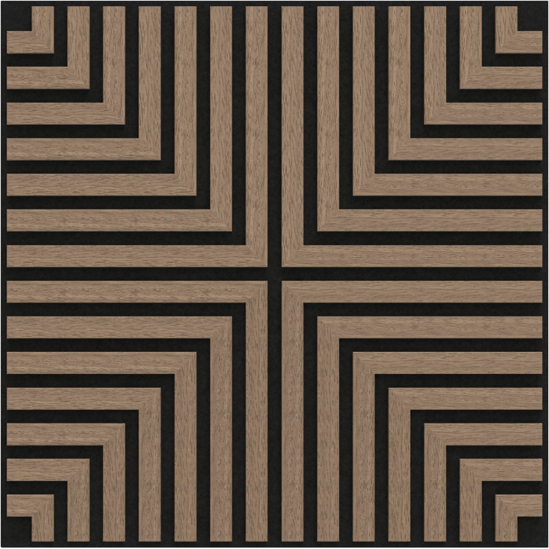 Mexen Linea 02 akustinen seinäpaneeli 60 x 60 cm (4 kpl), huopa 9 mm, tekninen viilu, Vaalea Pähkinä - S110-60607-02-047