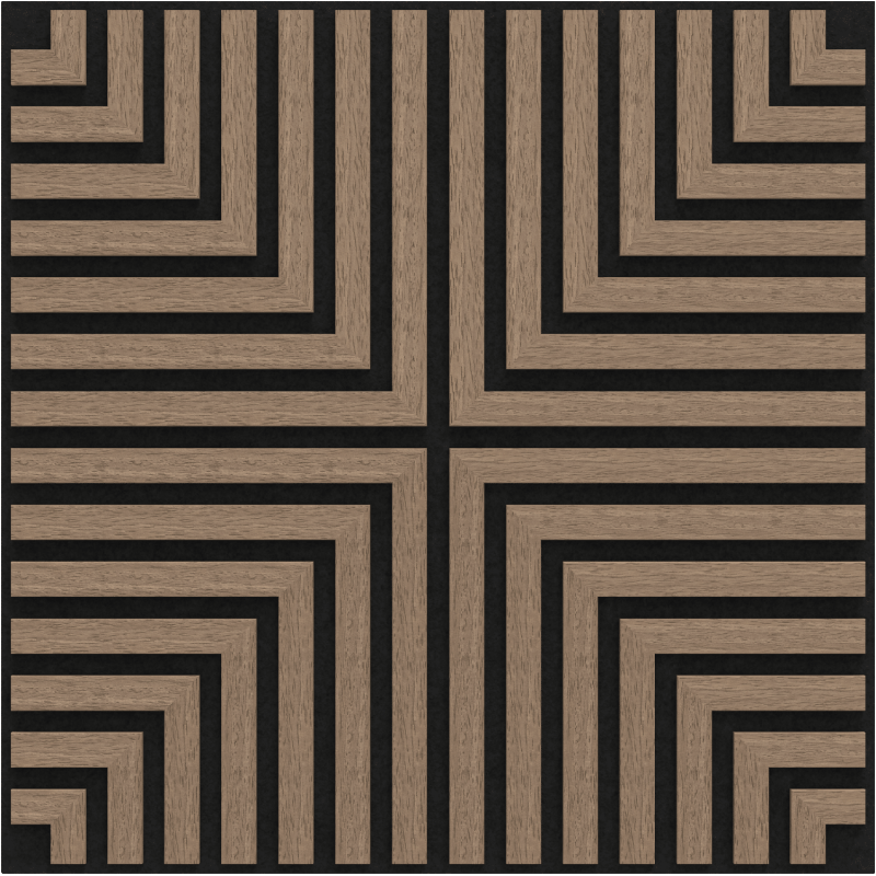 Mexen Linea 02 panel ścienny akustyczny 60 x 60 cm (4szt.), filc 9 mm, fornir techniczny, Jasny Orzech - S110-60607-02-047