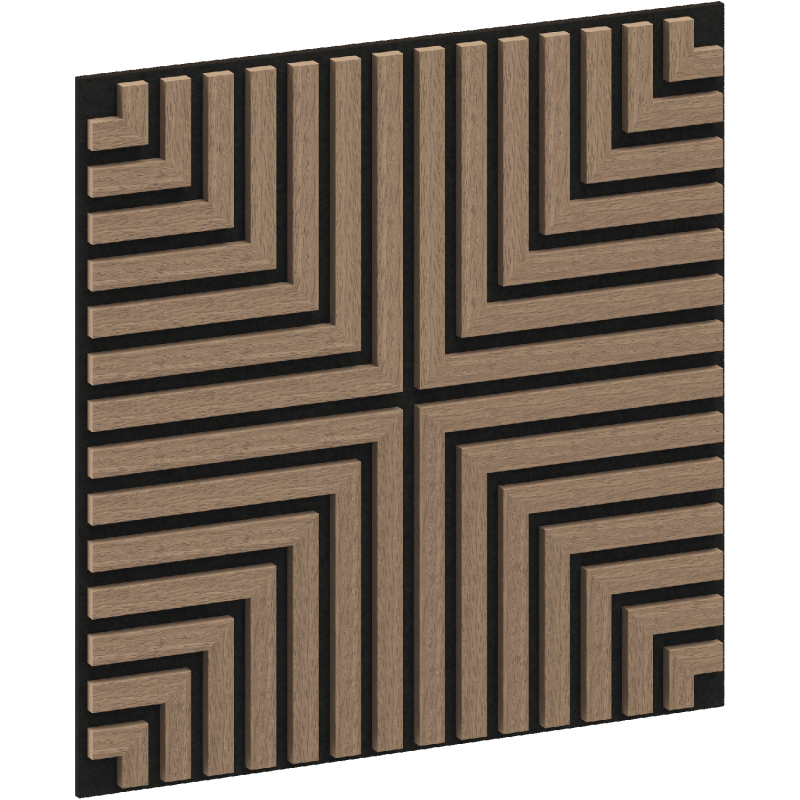 Mexen Linea 02 panel ścienny akustyczny 60 x 60 cm (4szt.), filc 9 mm, fornir techniczny, Jasny Orzech - S110-60607-02-047