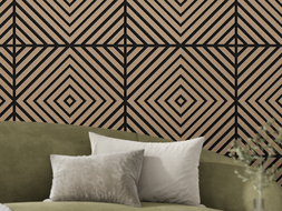 Mexen Linea 03 panel ścienny akustyczny 60 x 60 cm (4szt.), filc 9 mm, fornir techniczny, Jasny Orzech - S110-60607-03-047