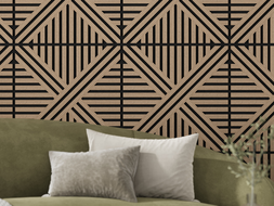 Mexen Linea 05 panel ścienny akustyczny 60 x 60 cm (4szt.), filc 9 mm, fornir techniczny, Jasny Orzech - S110-60607-05-047