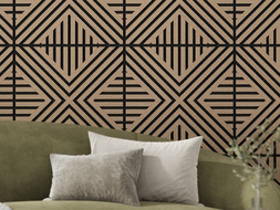 Mexen Lam-B lamas de pared 275 x 30 cm, tablero HDF de 4 mm, chapa técnica, Roble Arenoso - S100-275307-3015-001