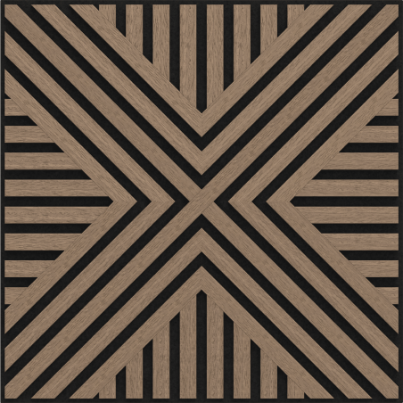 Mexen Linea 06 akustisk väggpanel 60 x 60 cm (4st.), filt 9 mm, teknisk faner, Ljus Valnöt - S110-60607-06-047