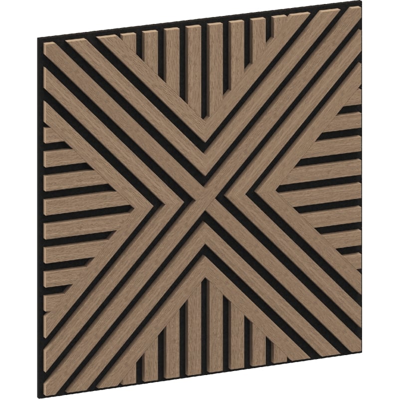 Mexen Linea 06 painel de parede acústico 60 x 60 cm (4 peças), feltro 9 mm, folha técnica, Nogueira Clara - S110-60607-06-047