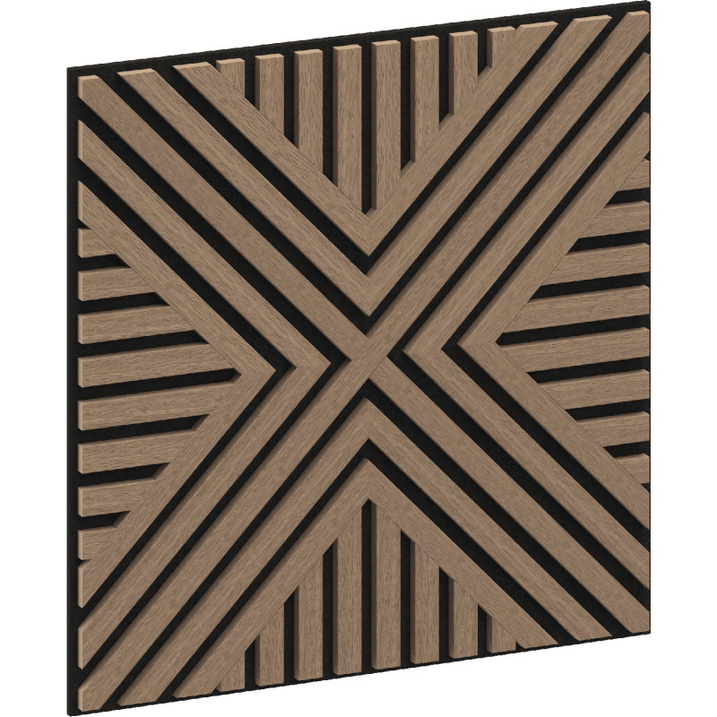 Mexen Linea 06 panel de pared acústico 60 x 60 cm (4 uds.), fieltro 9 mm, chapa técnica, Nogal Claro - S110-60607-06-047