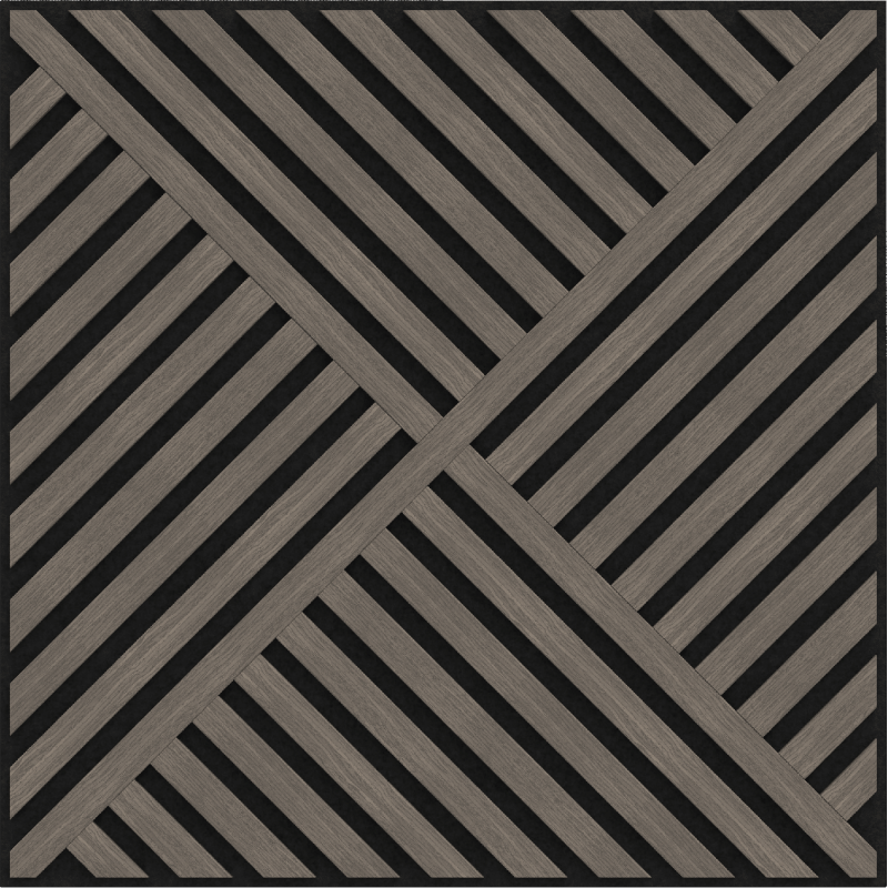 Mexen Linea 08 panel ścienny akustyczny 60 x 60 cm (4szt.), filc 9 mm, fornir techniczny, Szary Dąb - S110-60607-08-043