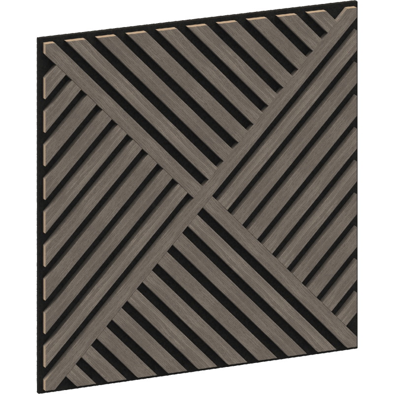 Mexen Linea 08 akoestisch wandpaneel 60 x 60 cm (4st.), vilt 9 mm, technisch fineer, Grijze Eik - S110-60607-08-043