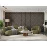 Mexen Linea 08 panneau mural acoustique 60 x 60 cm (4 pièces), feutre 9 mm, placage technique, Chêne Gris - S110-60607-08-043