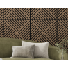 Mexen Linea 08 painel acústico de parede 60 x 60 cm (4 peças), feltro de 9 mm, folha técnica, Noz Escuro - S110-60607-08-044