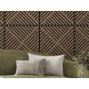 Mexen Linea 08 panel de pared acústico 60 x 60 cm (4 uds.), fieltro 9 mm, chapa técnica, Nogal Oscuro - S110-60607-08-044
