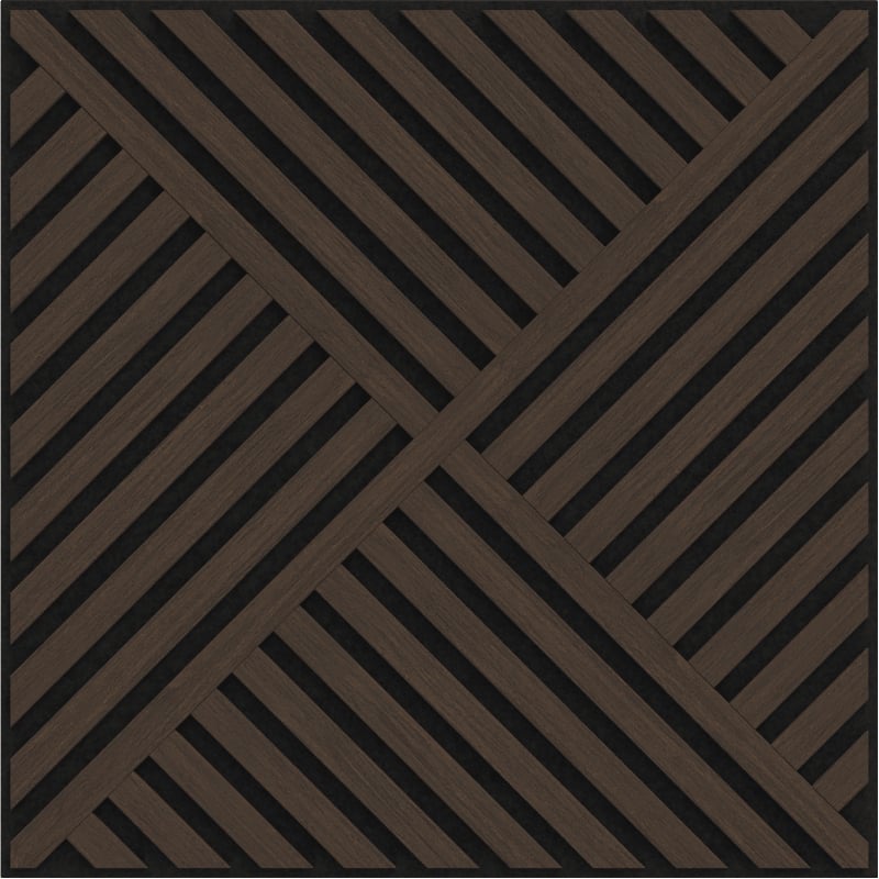 Mexen Linea 08 akustična stenska plošča 60 x 60 cm (4 kos), filc 9 mm, tehnični furnir, Mocha hrast - S110-60607-08-045