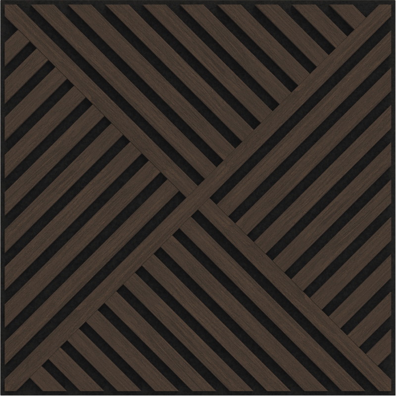 Mexen Linea 08 akustisks sienas panelis 60 x 60 cm (4gab.), filcs 9 mm, tehniskais finieris, Mocca ozols - S110-60607-08-045