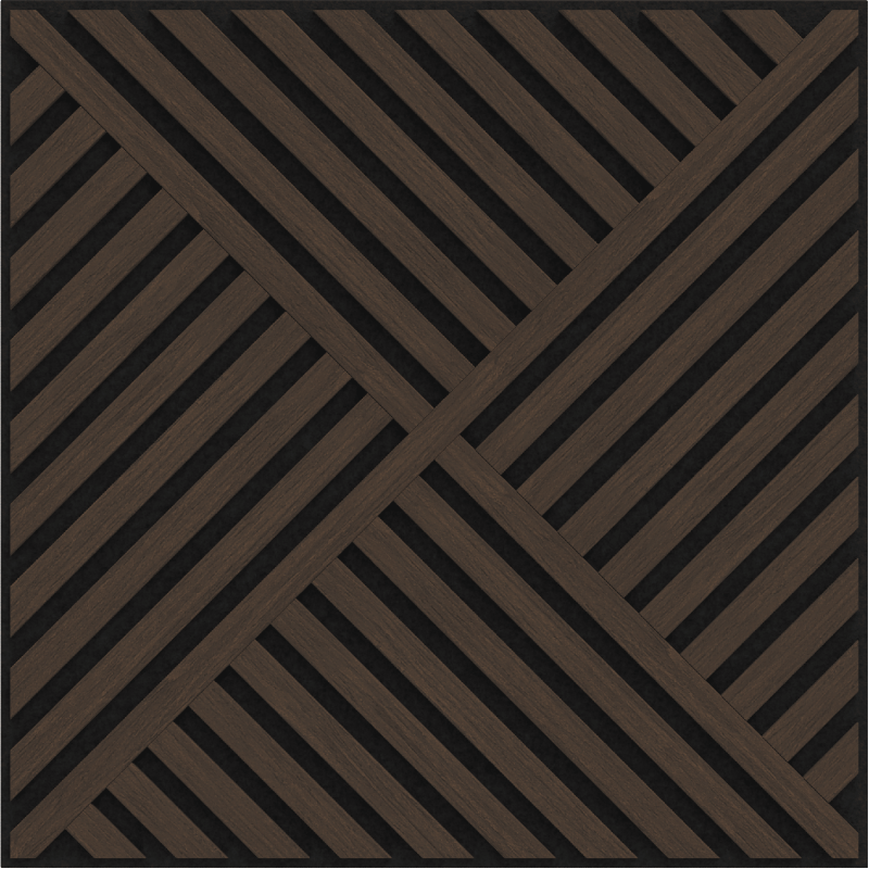 Mexen Linea 08 panel ścienny akustyczny 60 x 60 cm (4szt.), filc 9 mm, fornir techniczny, Dąb Mocca - S110-60607-08-045