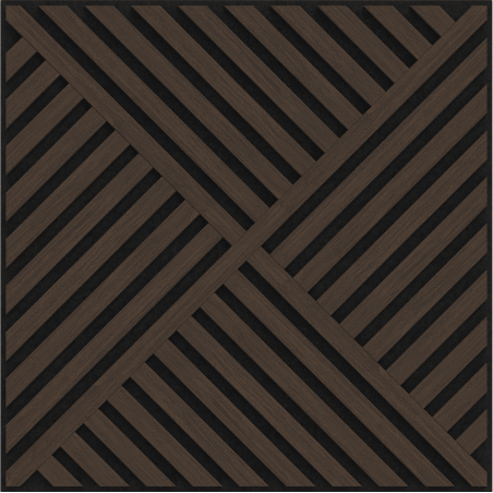 Mexen Linea 08 akustisk väggpanel 60 x 60 cm (4 st.), filt 9 mm, teknisk fanér, Mocca Ek - S110-60607-08-045