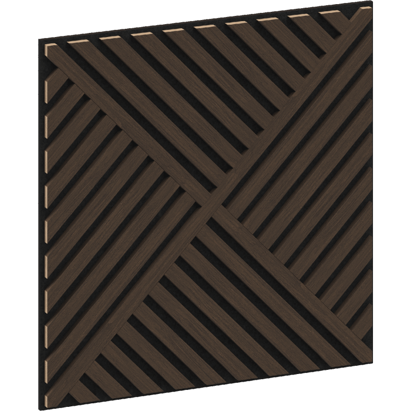 Mexen Linea 08 panel ścienny akustyczny 60 x 60 cm (4szt.), filc 9 mm, fornir techniczny, Dąb Mocca - S110-60607-08-045