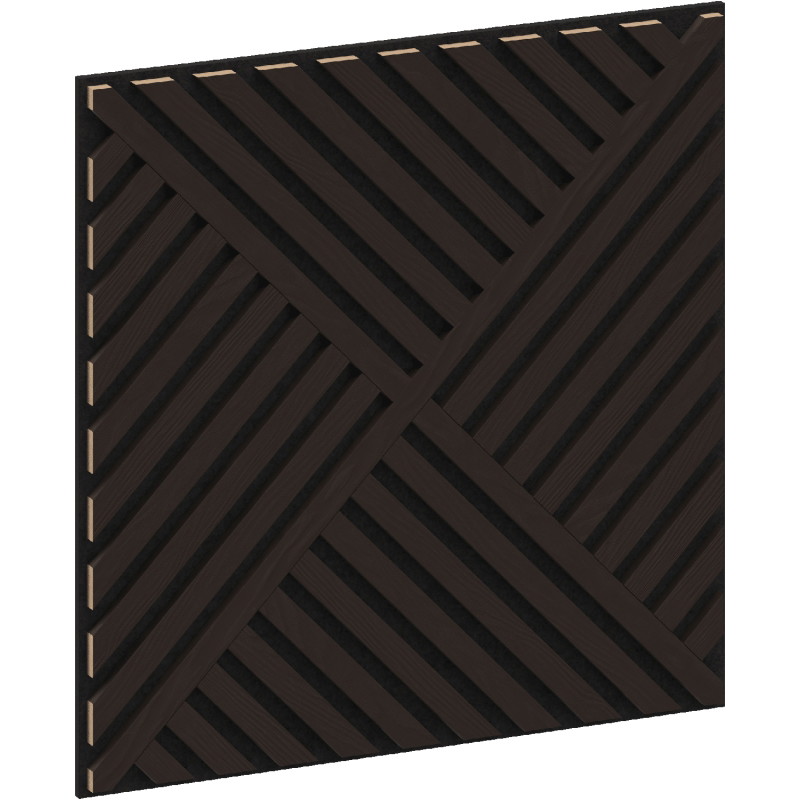 Mexen Linea 08 panel de pared acústico 60 x 60 cm (4 unidades), fieltro 9 mm, chapa técnica, Roble Negro - S110-60607-08-046