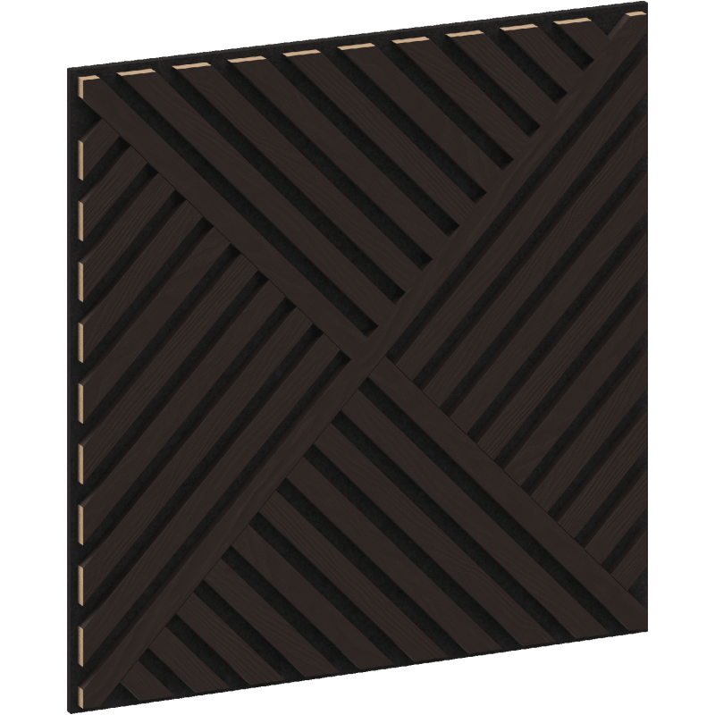 Mexen Linea 08 panel ścienny akustyczny 60 x 60 cm (4szt.), filc 9 mm, fornir techniczny, Czarny Dąb - S110-60607-08-046