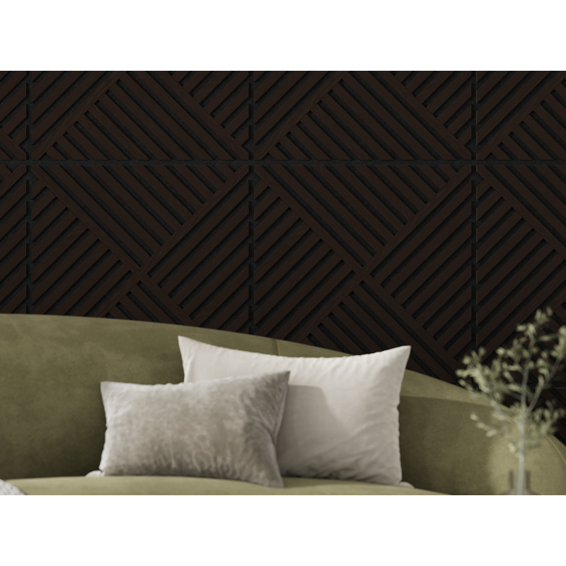 Mexen Linea 08 panel ścienny akustyczny 60 x 60 cm (4szt.), filc 9 mm, fornir techniczny, Czarny Dąb - S110-60607-08-046