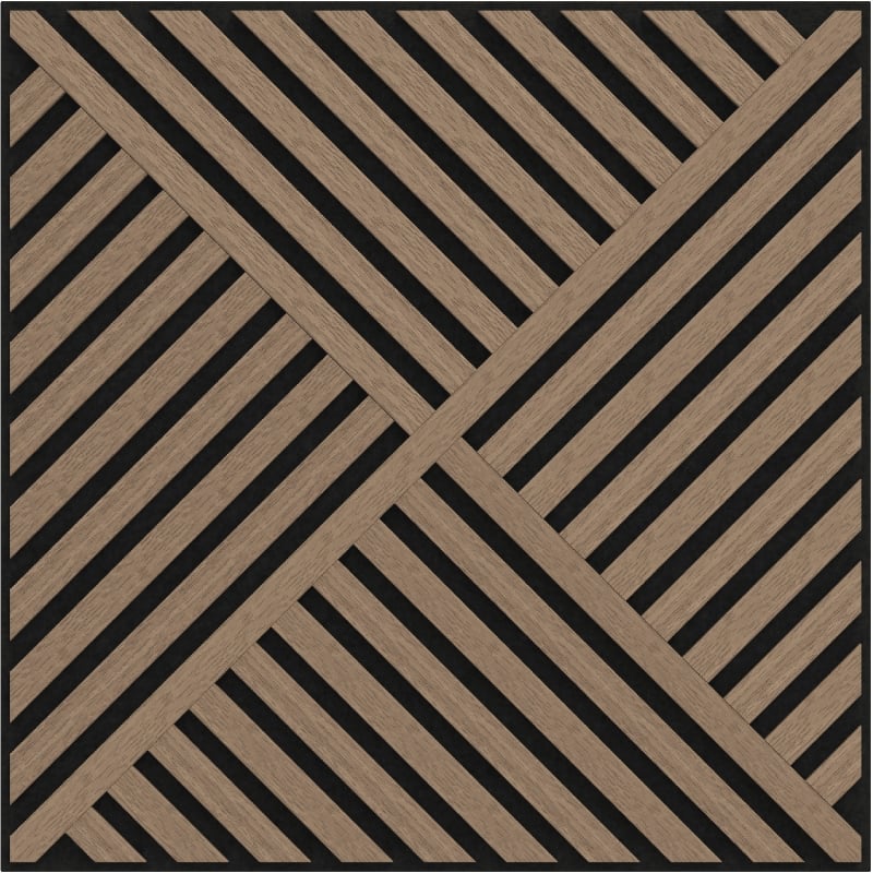 Mexen Linea 08 akustična stenska plošča 60 x 60 cm (4kos), filc 9 mm, tehnični furnir, Svetli Oreh - S110-60607-08-047