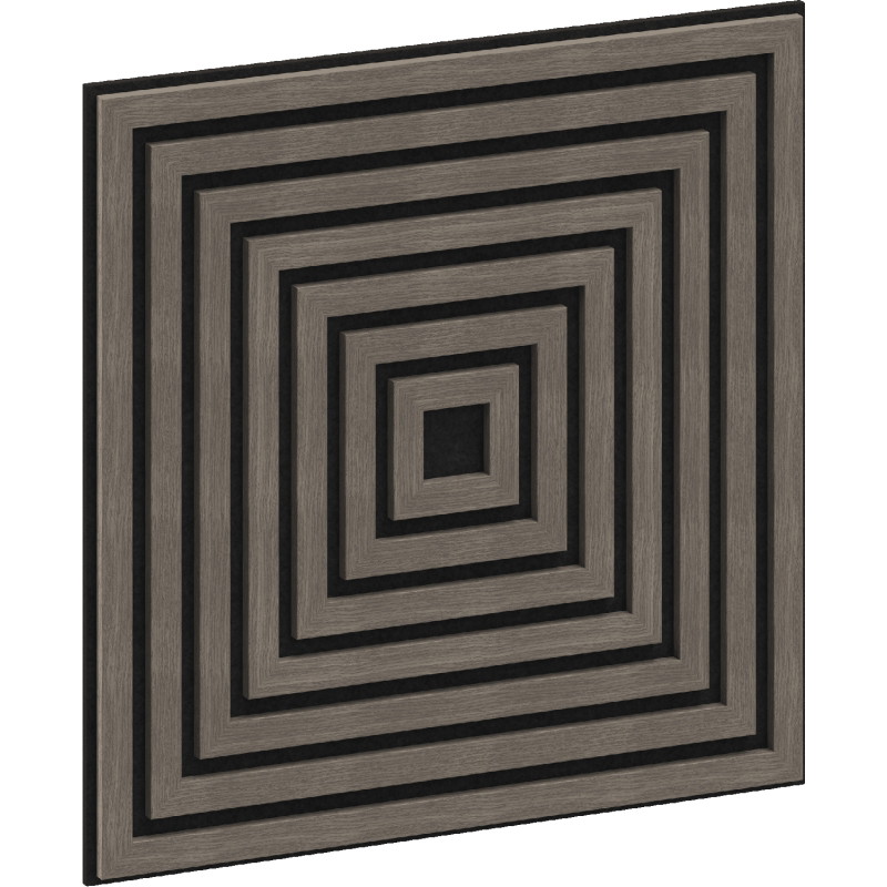 Mexen Linea 13 akustisk väggpanel 60 x 60 cm (4st.), filt 9 mm, teknisk faner, Grå Ek - S110-60607-13-043