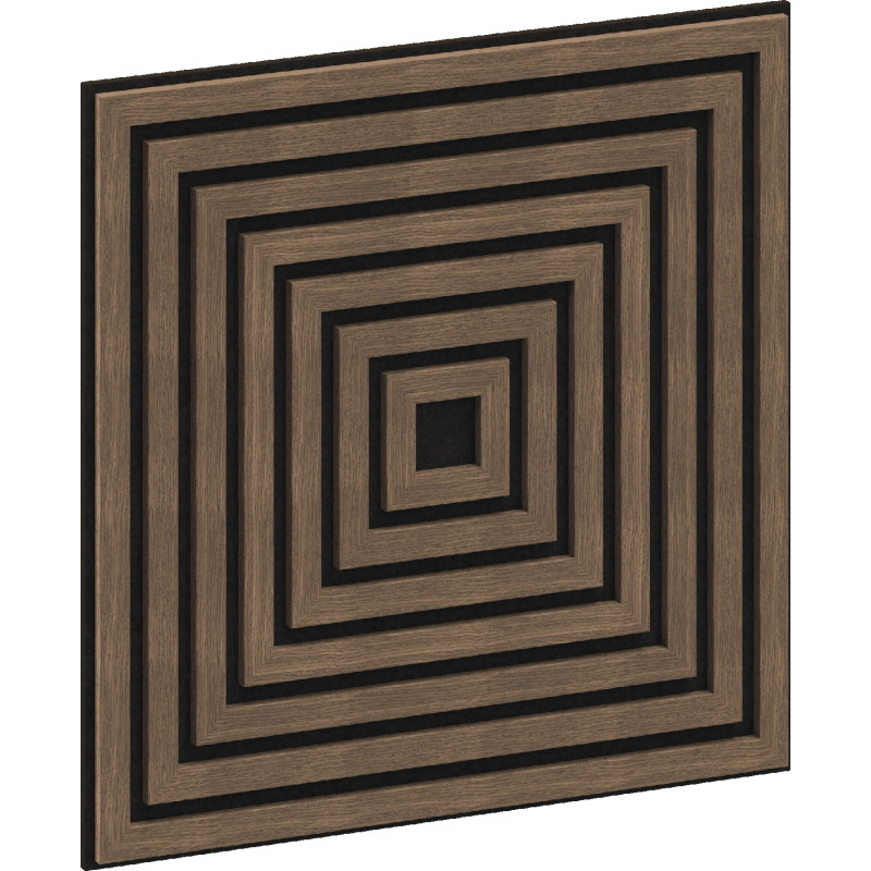 Mexen Linea 13 akustisks sienas panelis 60 x 60 cm (4gab.), filcs 9 mm, tehniska finiera kārta, Tumšais rieksts