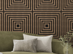Mexen Linea 13 akustisk väggpanel 60 x 60 cm (4st), filt 9 mm, teknisk faner, Mörk Valnöt - S110-60607-13-044