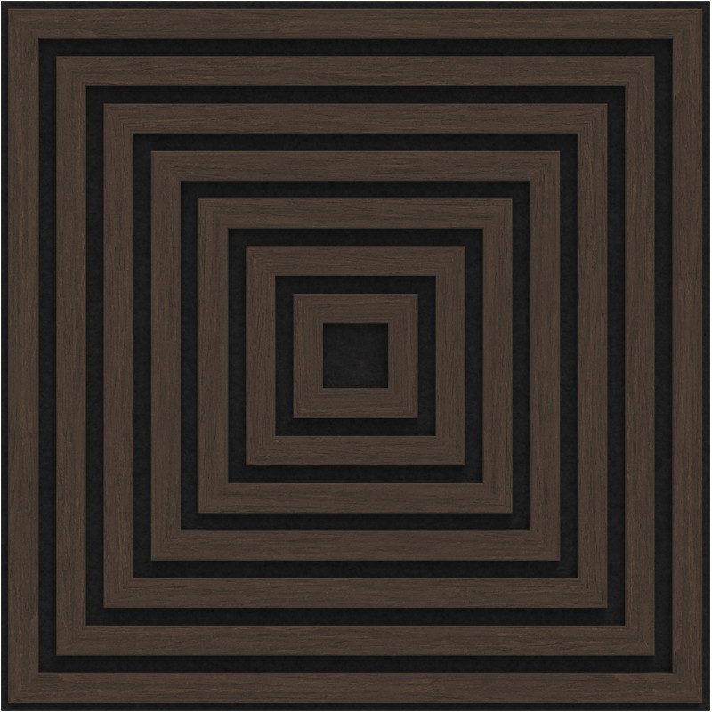 Mexen Linea 13 akustisk väggpanel 60 x 60 cm (4 st.), filt 9 mm, teknisk fanér, Mocca Ek - S110-60607-13-045