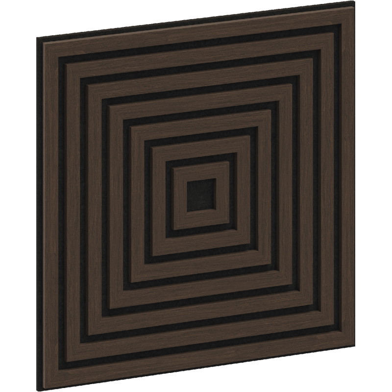 Mexen Linea 13 panel de pared acústico 60 x 60 cm (4 piezas), fieltro 9 mm, chapa técnica, Roble Mocca - S110-60607-13-045