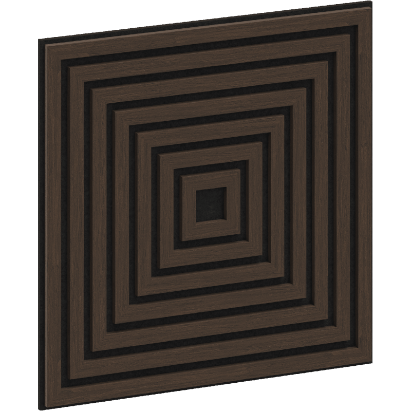 Mexen Linea 13 panel ścienny akustyczny 60 x 60 cm (4szt.), filc 9 mm, fornir techniczny, Dąb Mocca - S110-60607-13-045