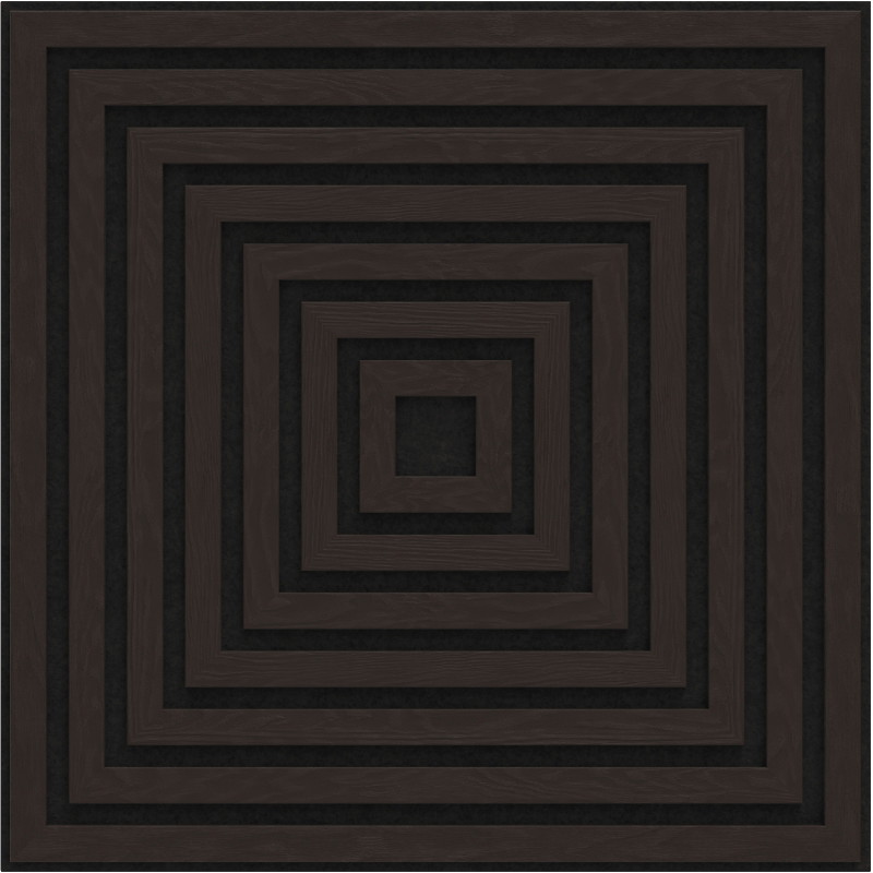 Mexen Linea 13 akoestisch wandpaneel 60 x 60 cm (4st.), vilt 9 mm, technisch fineer, Zwarte Eik - S110-60607-13-046