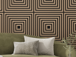 Mexen Linea 13 akustisk väggpanel 60 x 60 cm (4 st.), filt 9 mm, tekniskt faner, Ljus Valnöt - S110-60607-13-047
