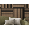 Mexen Linea 15 painel de parede acústico 60 x 60 cm (4 unid.), feltro 9 mm, folha técnica, Noz Escuro - S110-60607-15-044