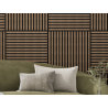 Mexen Linea 15 panel ścienny akustyczny 60 x 60 cm (4szt.), filc 9 mm, fornir techniczny, Ciemny Orzech - S110-60607-15-044