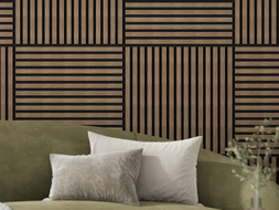 Mexen Linea 15 panel ścienny akustyczny 60 x 60 cm (4szt.), filc 9 mm, fornir techniczny, Ciemny Orzech - S110-60607-15-044