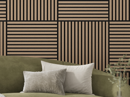 Mexen Linea 15 panel ścienny akustyczny 60 x 60 cm (4szt.), filc 9 mm, fornir techniczny, Jasny Orzech - S110-60607-15-047
