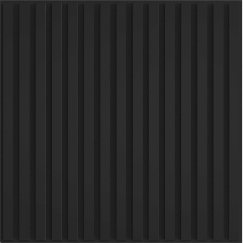 Mexen Linea 15 panneau mural acoustique 60 x 60 cm (4 pièces), feutre 9 mm, placage technique, Noir Mat - S110-60607-15-053
