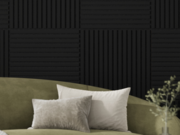 Mexen Linea 15 panel ścienny akustyczny 60 x 60 cm (4szt.), filc 9 mm, fornir techniczny, Czarny Mat - S110-60607-15-053