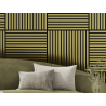 Mexen Linea 15 painel de parede acústico 60 x 60 cm (4 peças), feltro 9 mm, folha técnica, Dourado - S110-60607-15-057