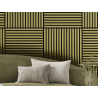 Mexen Linea 15 panneau mural acoustique 60 x 60 cm (4pcs), feutre 9 mm, placage technique, Doré - S110-60607-15-057