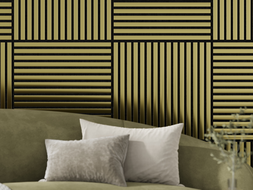 Mexen Linea 15 panel ścienny akustyczny 60 x 60 cm (4szt.), filc 9 mm, fornir techniczny, Złoty - S110-60607-15-057